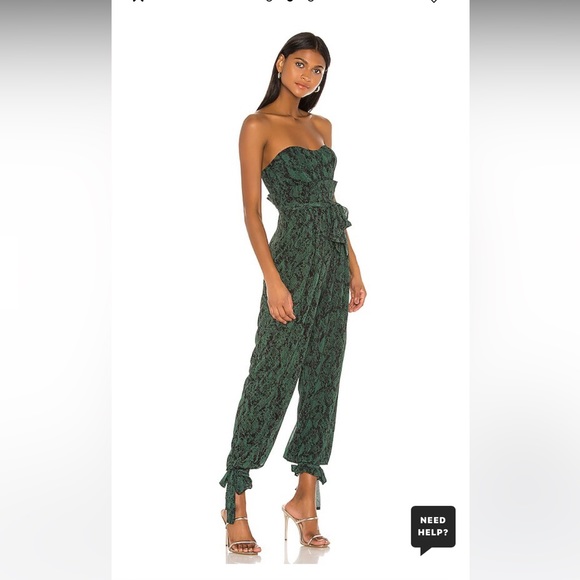 x REVOLVE Gwendolyn Jumpsuit in Green Snake
Michael Costello - Picture 1 of 8